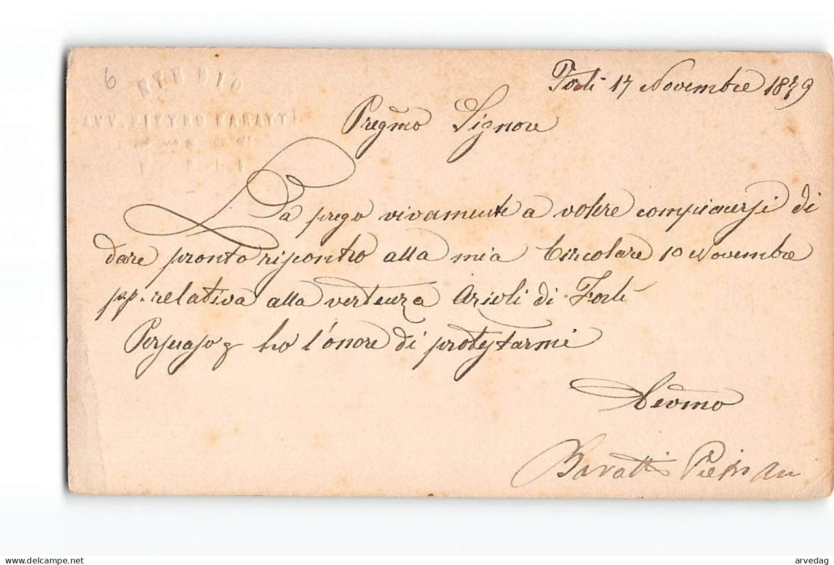 16230 01  CARTOLINA POSTALE STUDIO AVVOCATO BARATTI X MILANO - 1879 - Interi Postali