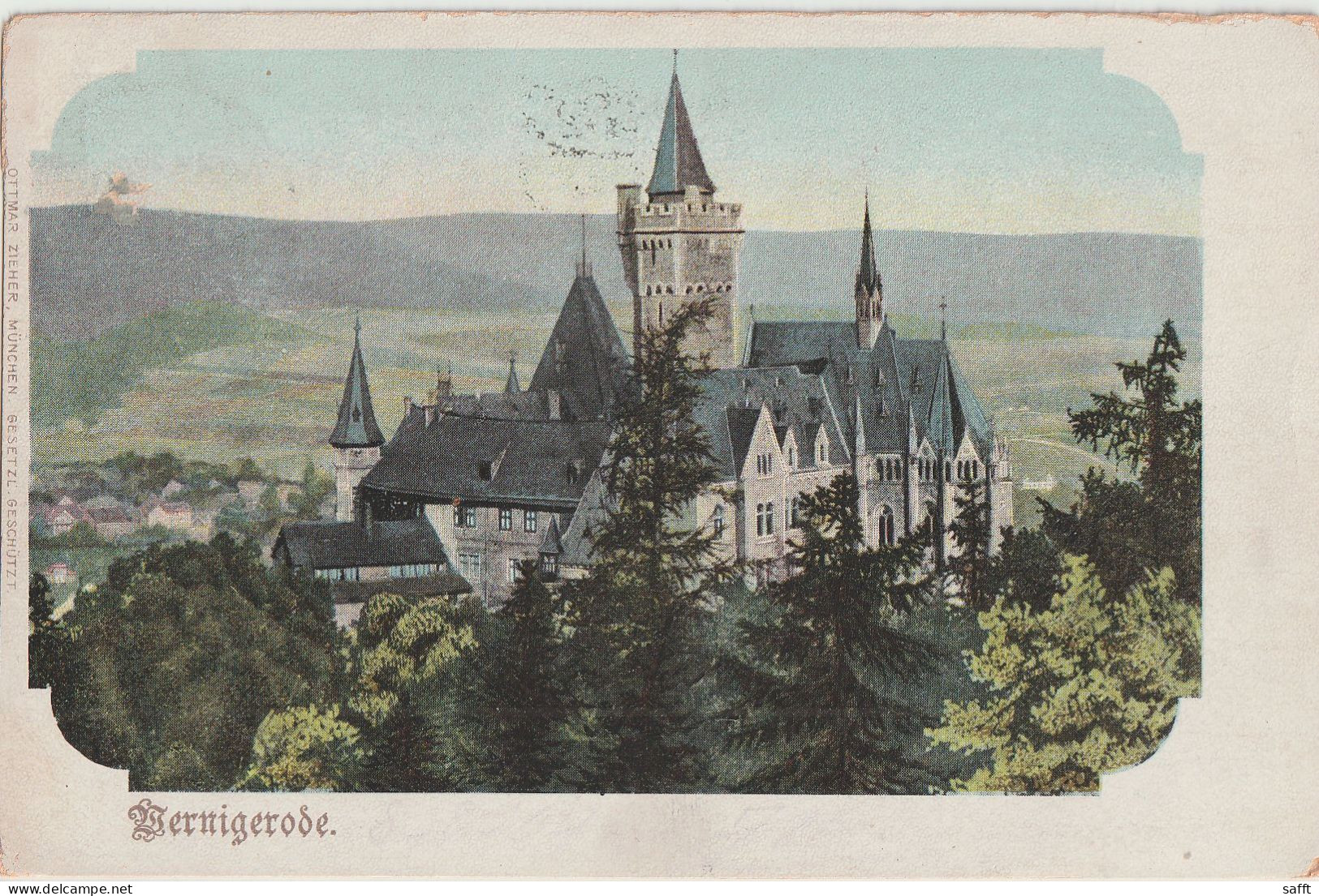 Litho Gruß Aus Wernigerode, Schloss Um 1900 - Wernigerode