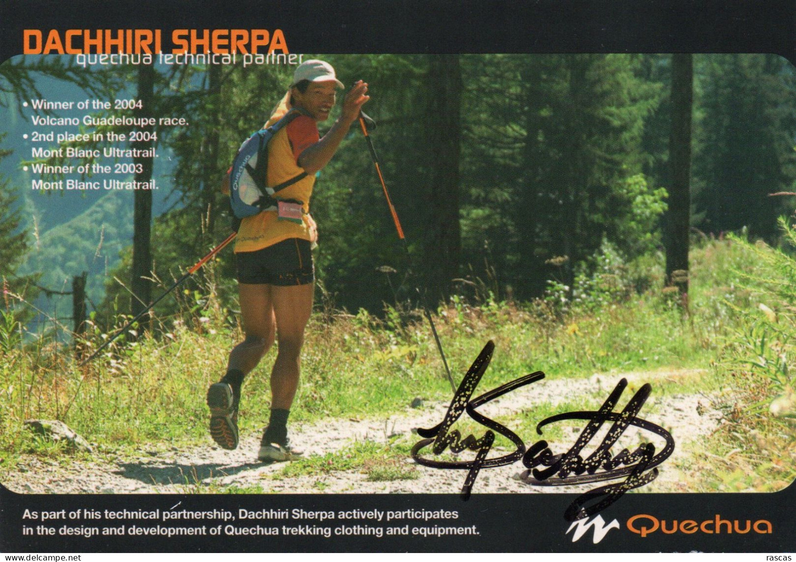 CLA - ATHLETISME - CPM DEDICACEE DU NEPALAIS DACHHIRI SHERPA VAINQUEUR 2004 DE LA VOLCANO GUADELOUPE RACE - Atletiek