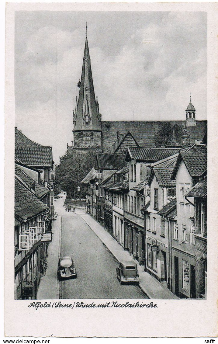 AK Alfeld/Leine, Winde Mit Nicolaikirche Um 1945 - Alfeld