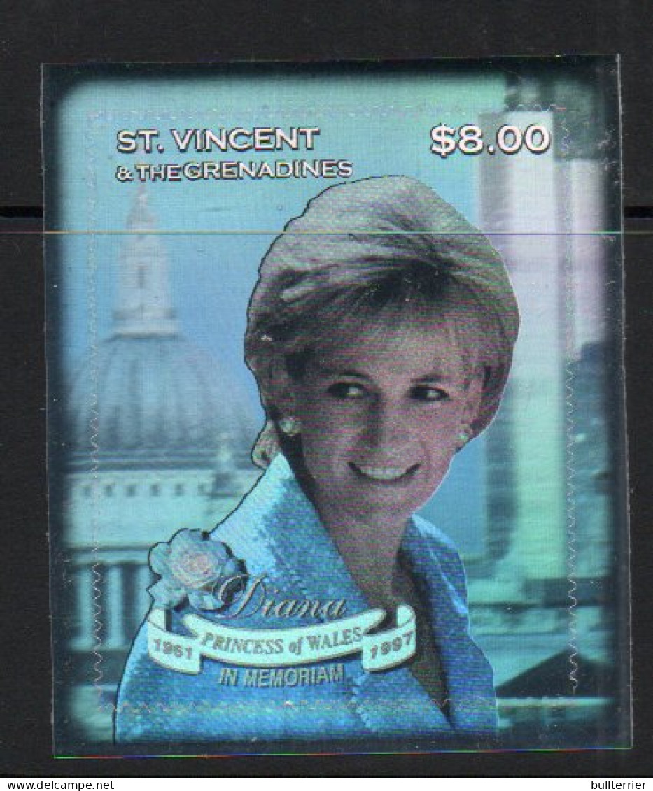 ST VINCENT   - 1997 - PRINCES DIANA $8.00 HOLOGRAM STAMP  MINT NEVER HINGED  - St.Vincent (1979-...)