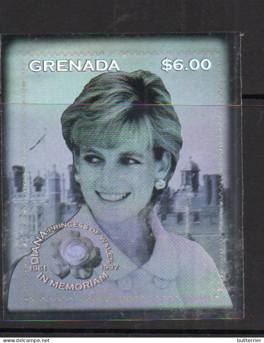 GRENADA  - 1997 - PRINCES DIANA $8.00 HOLOGRAM STAMP  MINT NEVER HINGED  - Grenade (1974-...)