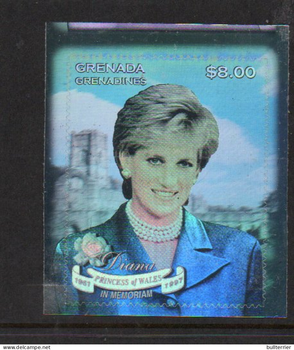 GRENADA GRENS - 1997 - PRINCES DIANA $8.00 HOLOGRAM STAMP  MINT NEVER HINGED  - Grenade (1974-...)