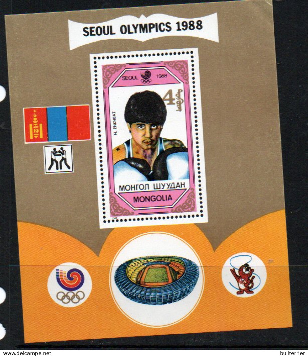 MONGOLIA - 1988 - SEOUL OLYMPICS / BOXING SOUVENIR SHEET  MINT NEVER HINGED  - Mongolie
