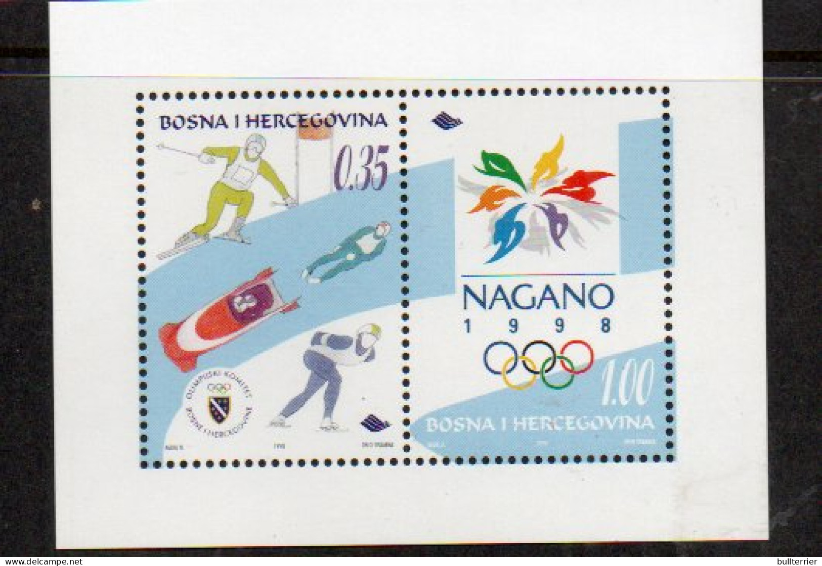 BOSNIA HERZEGOOVINA   1998 - NAGANO OLYMPICS S/SHEET MINT NEVER HINGED  - Bosnien-Herzegowina