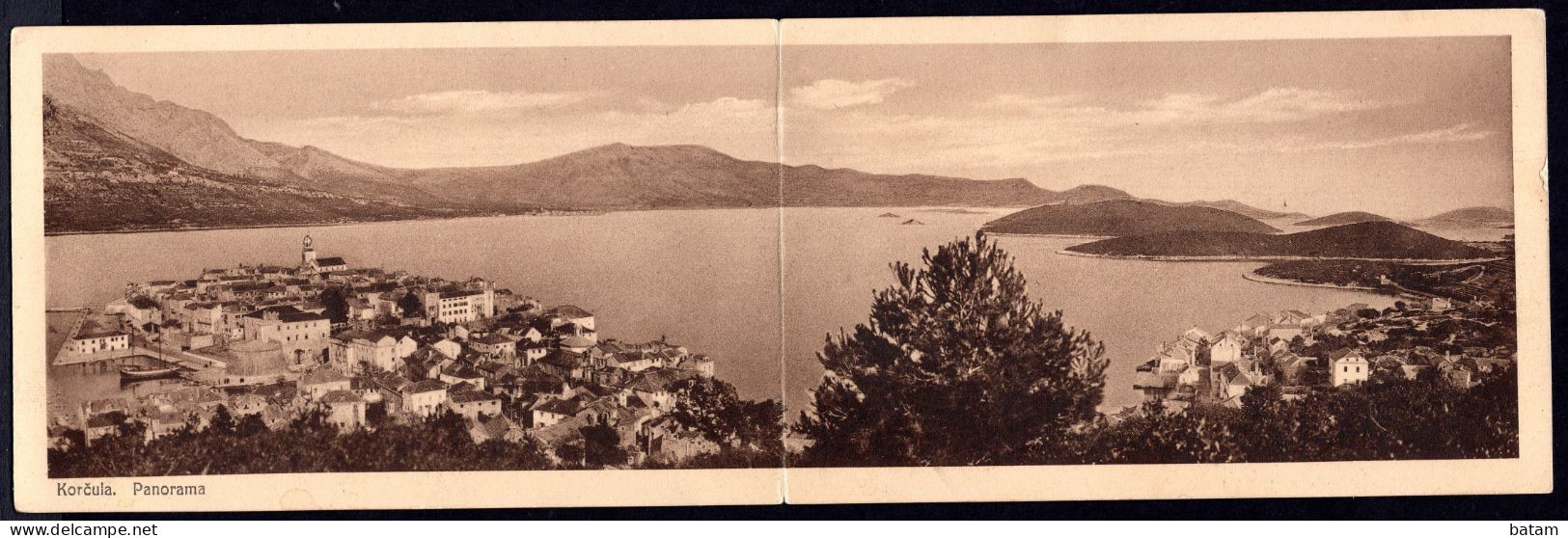 709 - Croatia - Korcula 1936 - Double Postcard - Croatia