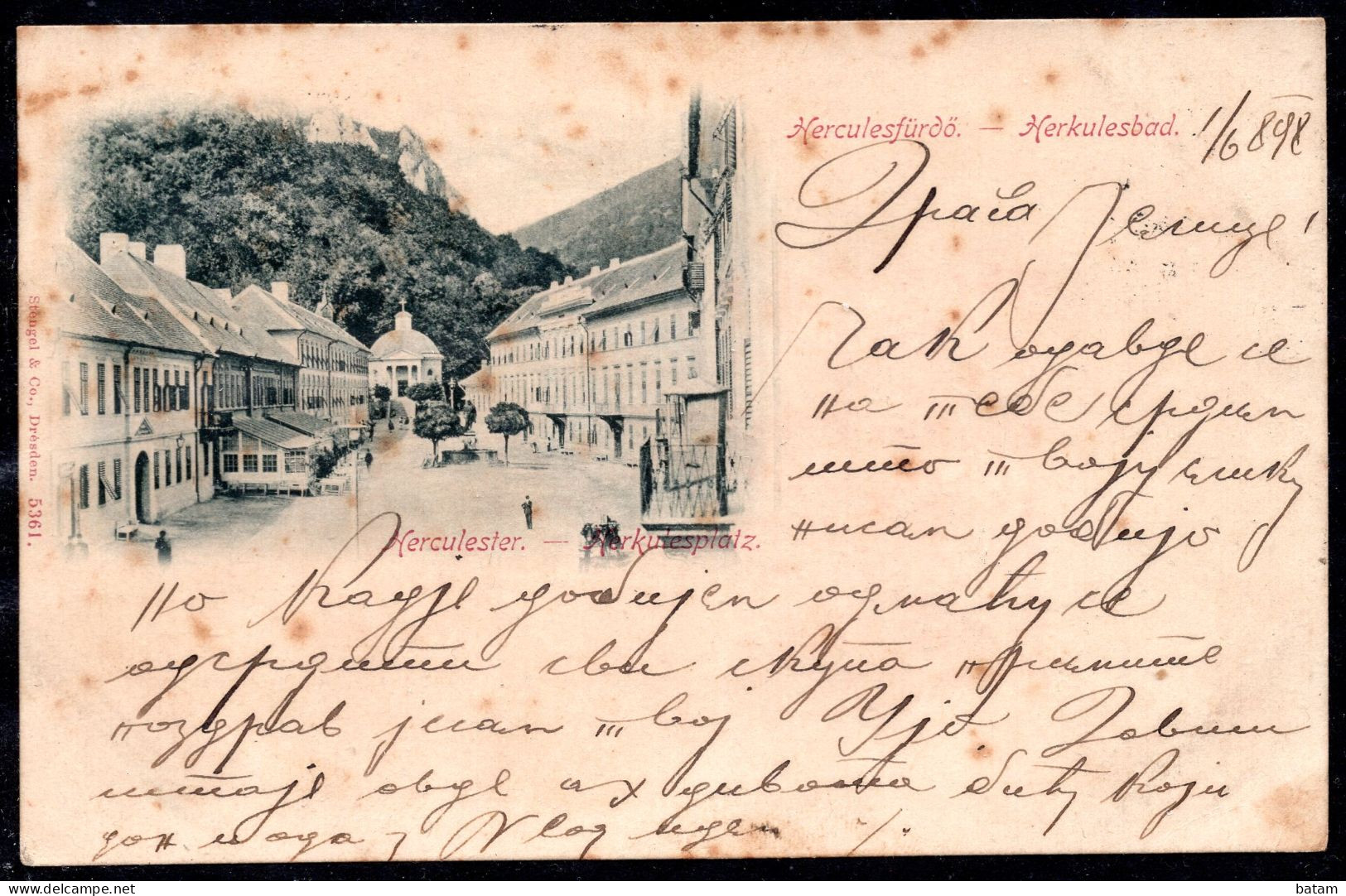 707 - Romania 1898 - Herkulesfurdo - Herculane Spa Town In Romanian Banat - Postcard - Romania