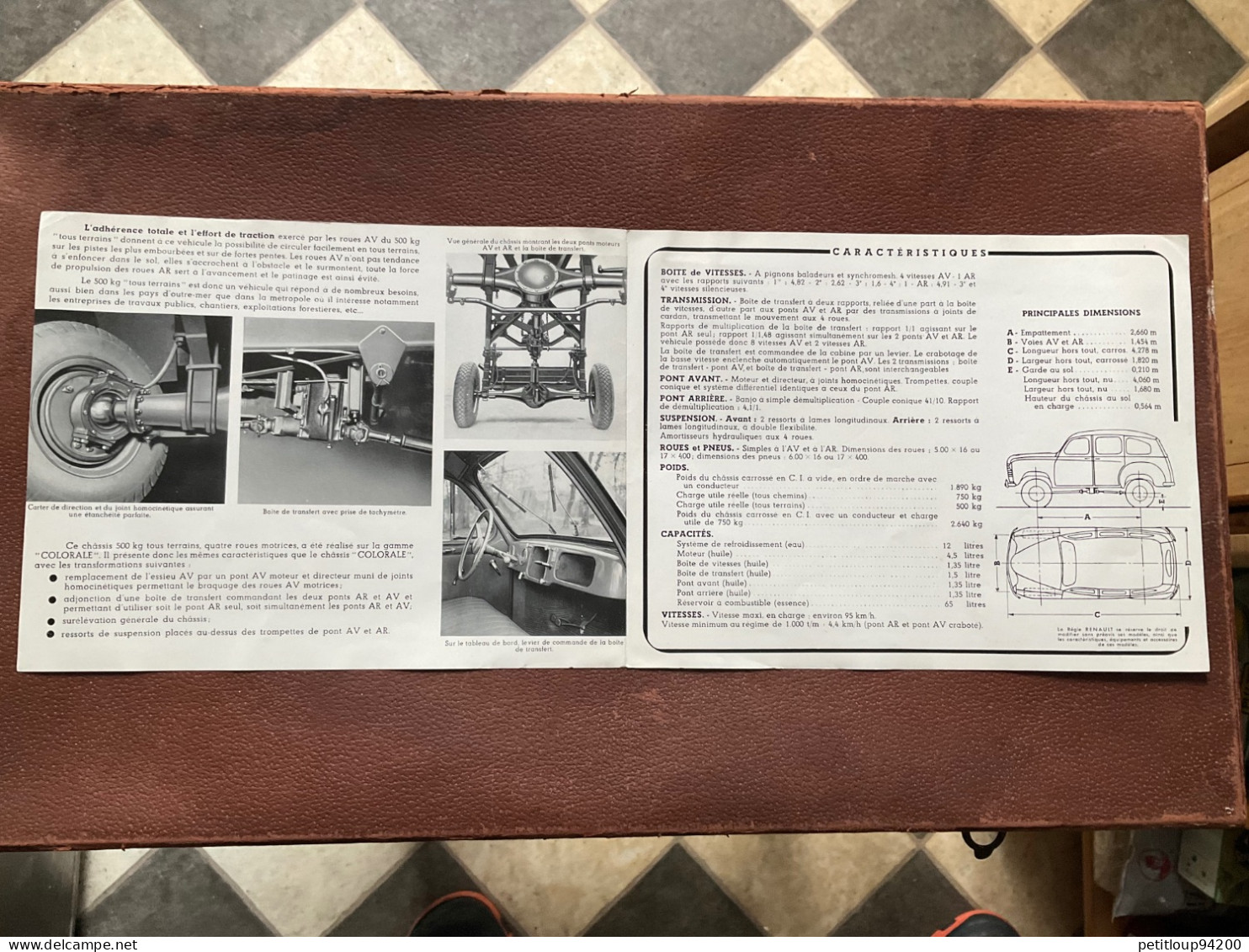 (7) DOCUMENT Commercial RENAULT  Le Châssis RENAULT 500 Kg Tous Terrains - Automobile