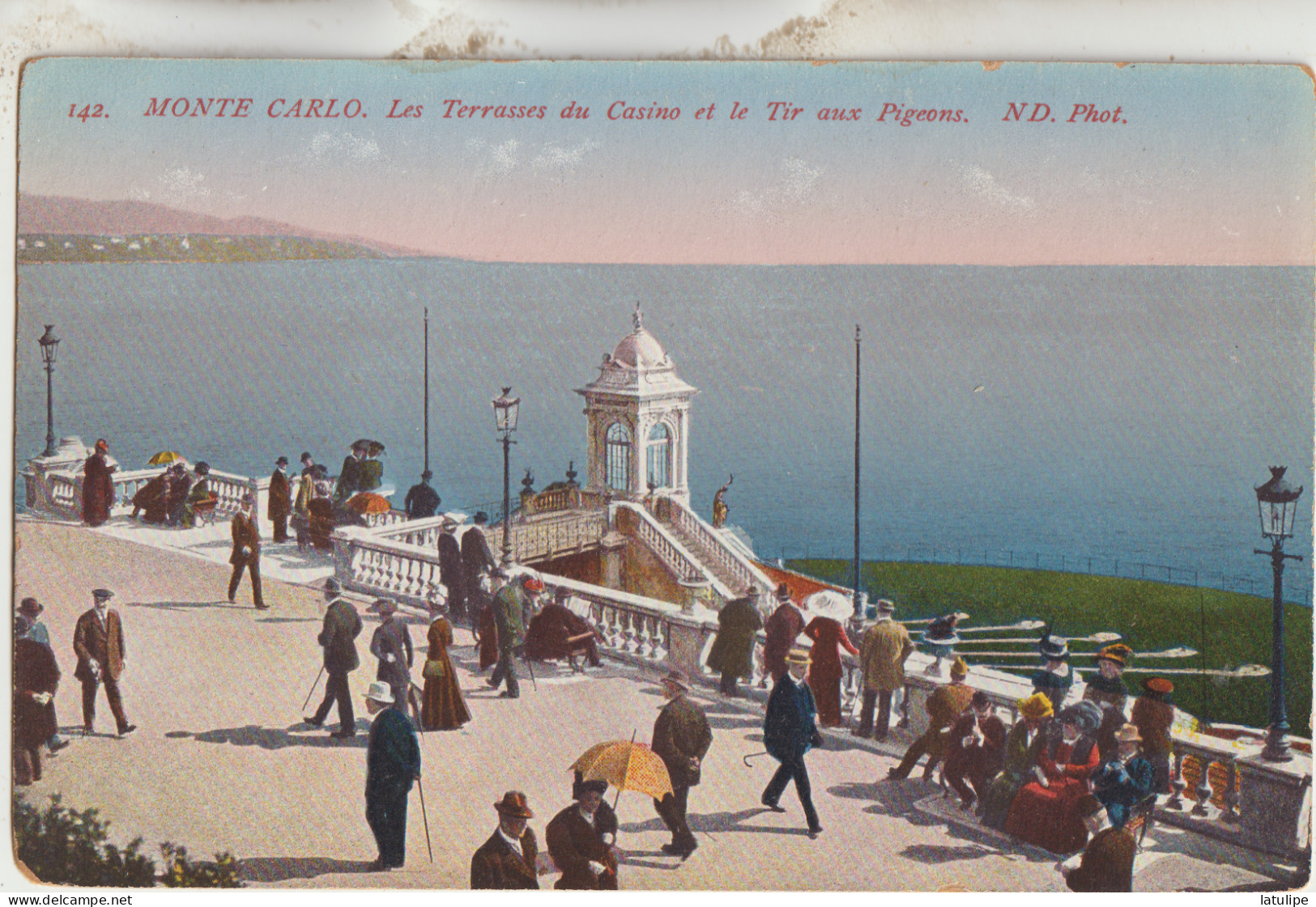 Monte Carlo   Les Terrasse Du  Casino Et Le Tir Au Pigeons Tres  Animée - Casinò