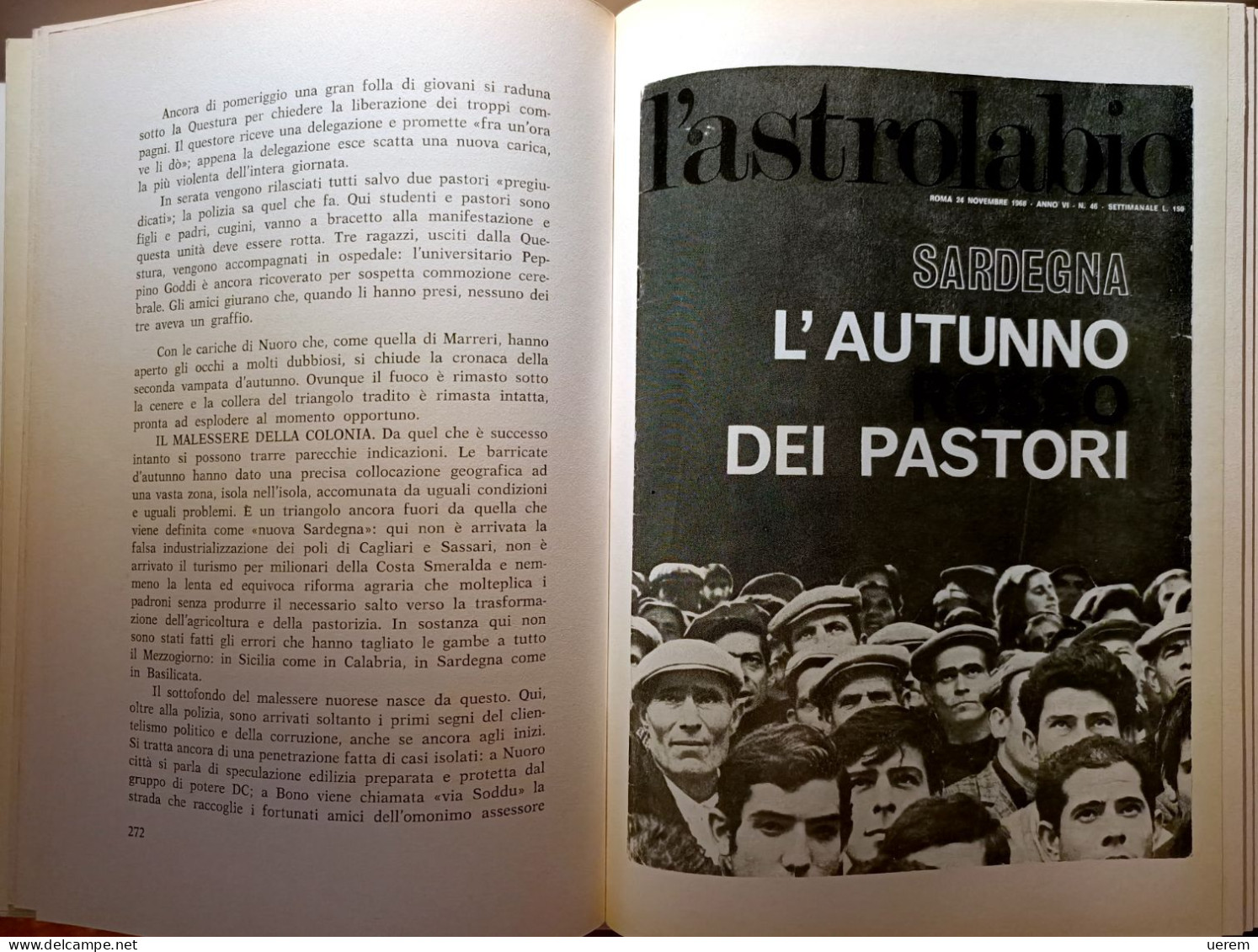 1973 SARDEGNA BARBAGIA PIRISI CESARE GIORNALE DI BARBAGIA Cagliari, Editrice Sarda Fossataro