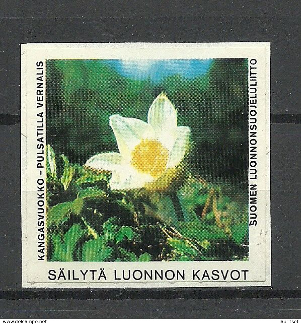 FINLAND FINNLAND Nature Preservation Blume Flower Advertising Propaganda Poster Stamp Vignette, Used, On Piece - Cinderellas