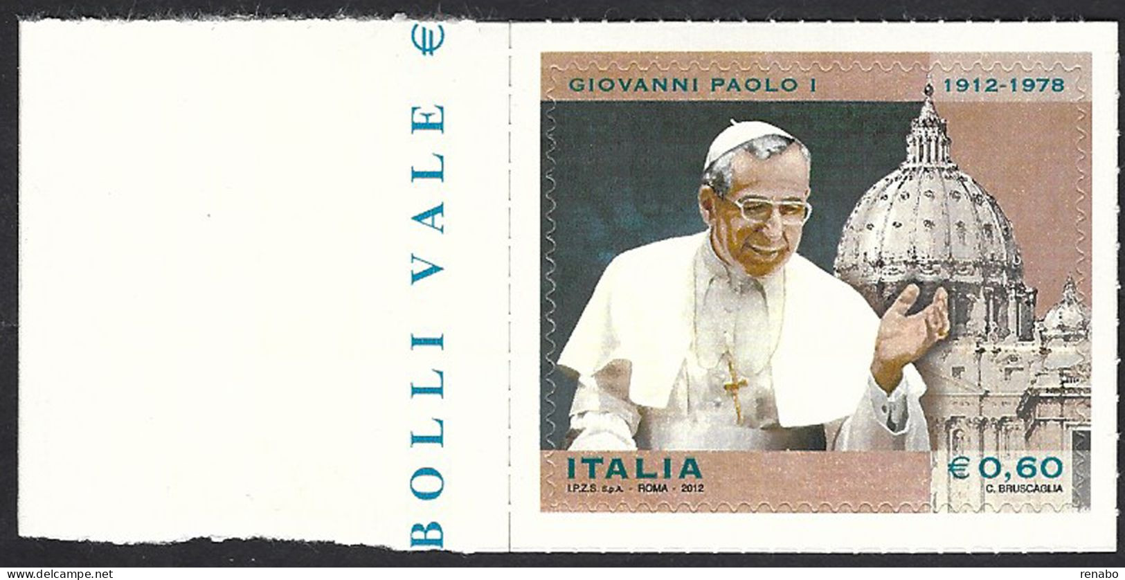 Italia 2012; Papa Giovanni Paolo I, Anniversario Nascita: Bordo Sinistro. - 2011-20: Mint/hinged