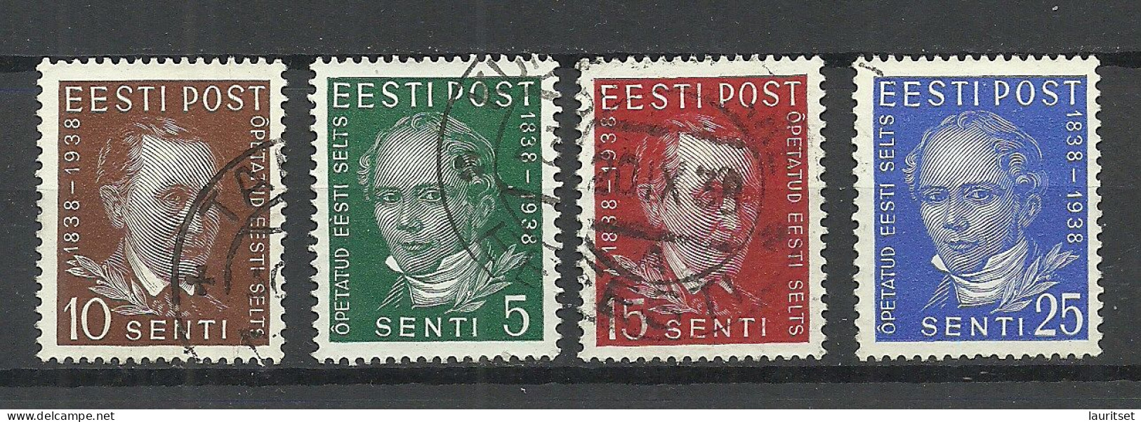 Estland Estonia 1938 Michel 138 - 141 O Gelehrte - Estonie