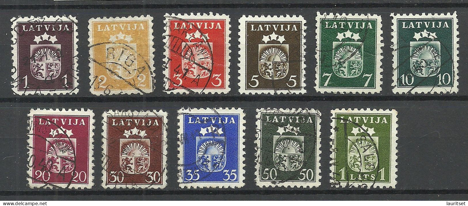 LETTLAND Latvia 1940 Michel 281 - 291 O Wappe Coat Of Arms - Lettonie