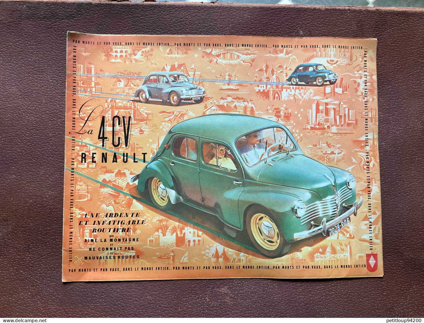 (9) DOCUMENT Commercial RENAULT  4 Cv - Automobile