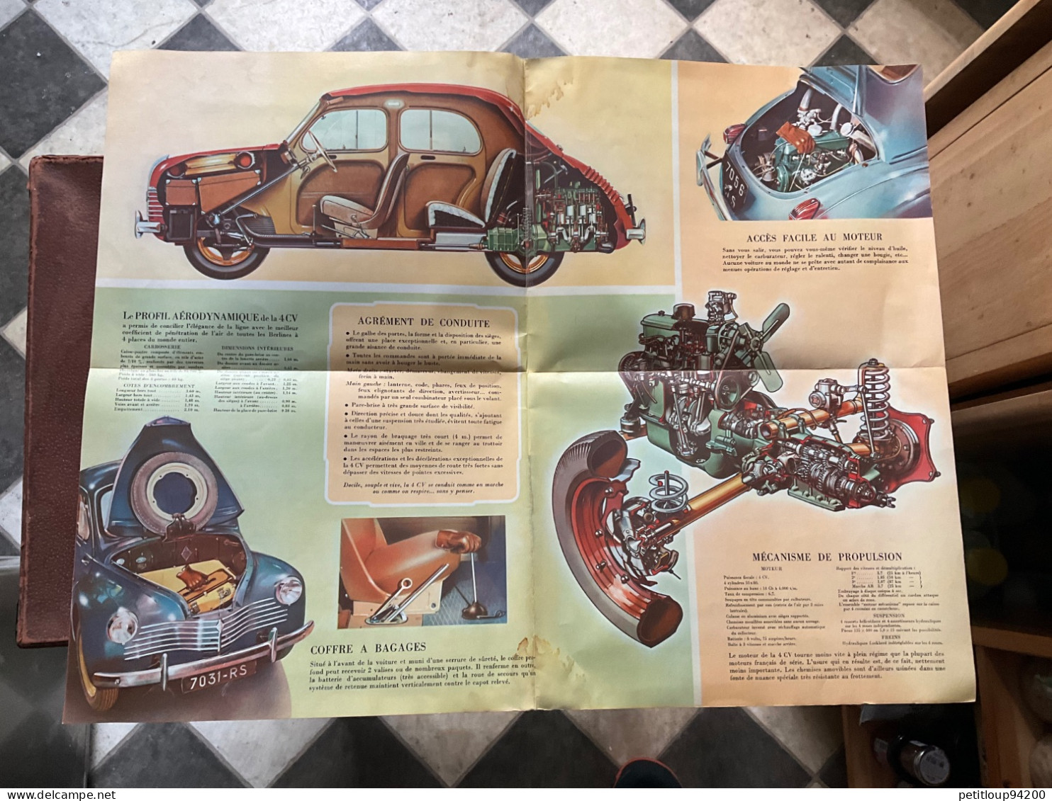 (9) DOCUMENT Commercial RENAULT  4 Cv - Automobil