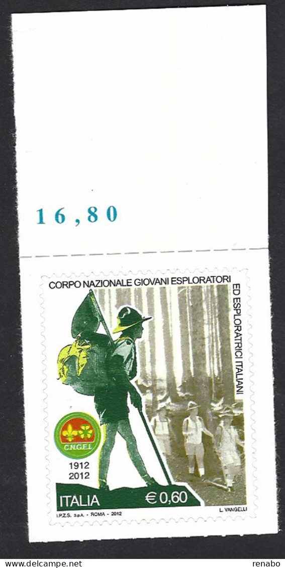 Italia, Italy, Italien, Italie 2012; Centenario Dei Giovani Esploratori, SCOUT; Francobollo Di Bordo. - Unused Stamps