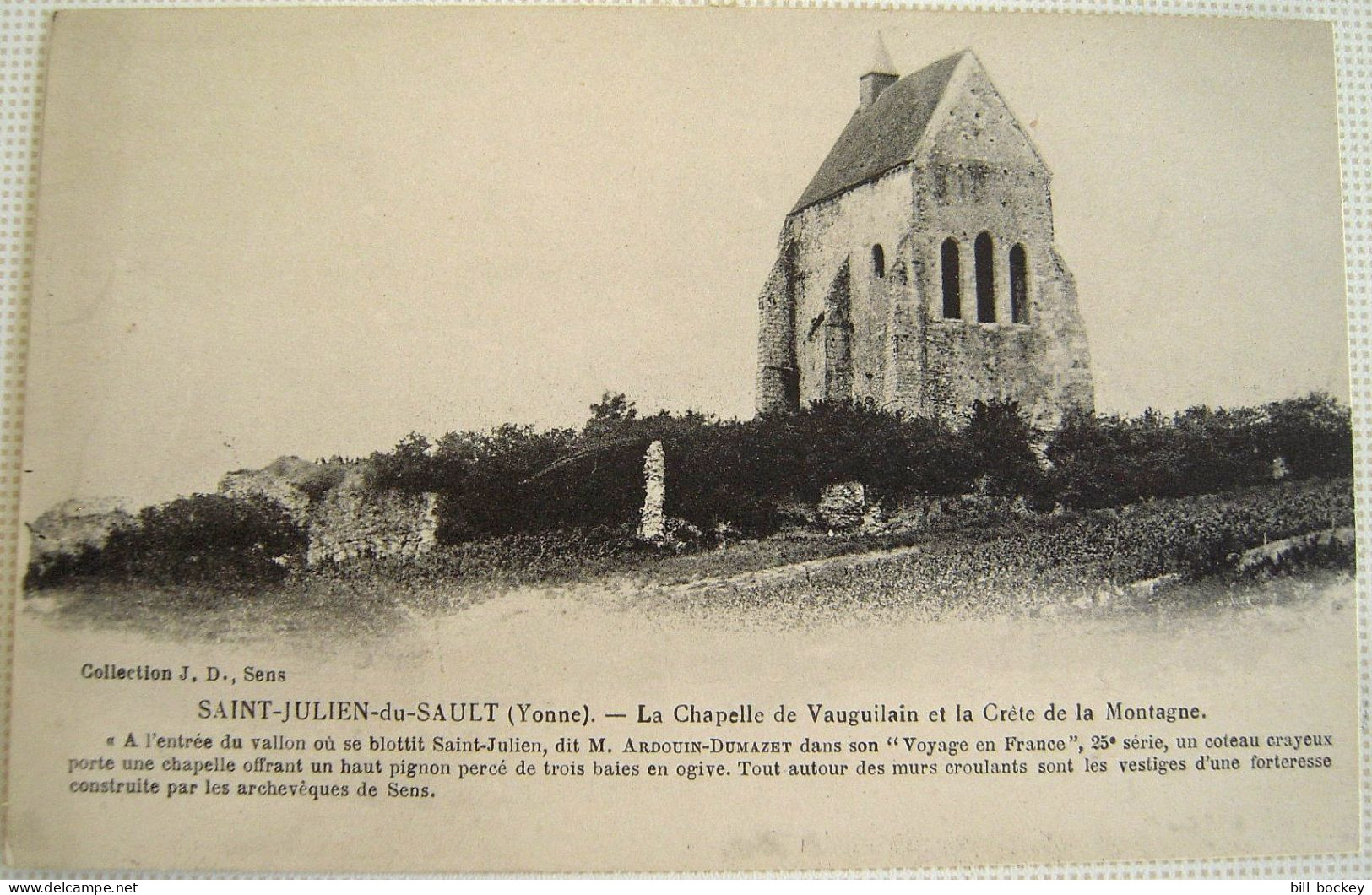 CPA Années 1920 SAINT-JULIEN-DU-SAUT La Chapelle De Vauguilain, Crête De La Montagne  Bourgogne, Sens, - Saint Julien Du Sault