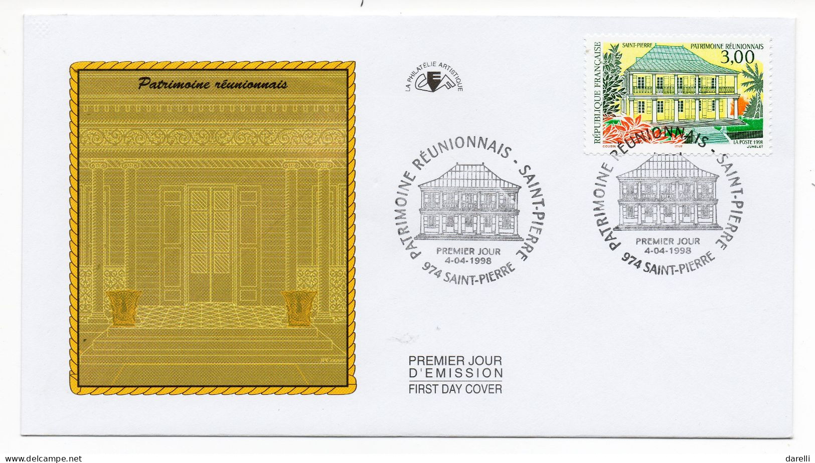 FDC France 1998 - Patrimoine Réunionnais - YT 3144 - 974 Saint-Pierre - 1990-1999