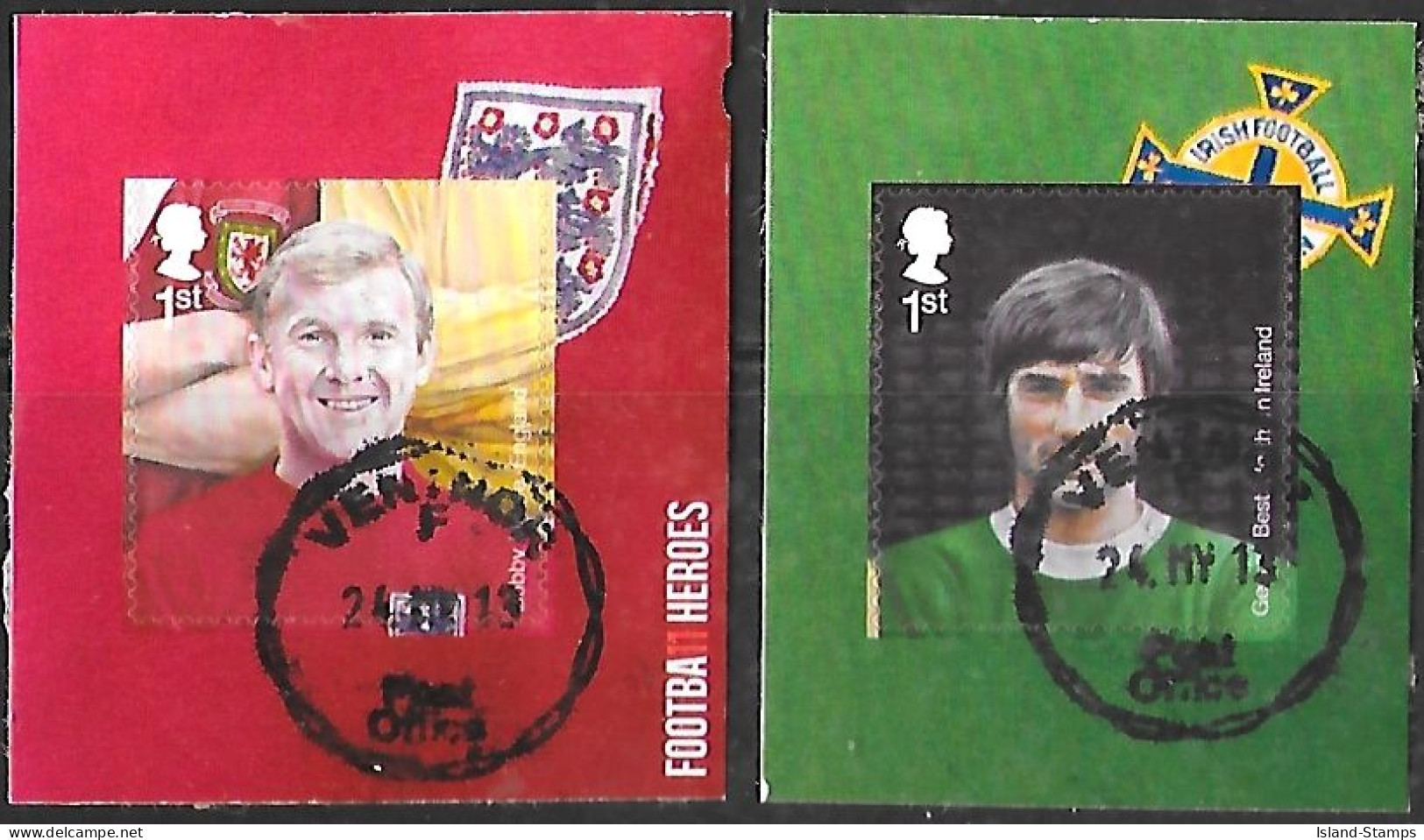 2013 Football Hereos Self-adhesive 2 Values (SG3475-3476) Used Set HRD2-C - Markenheftchen