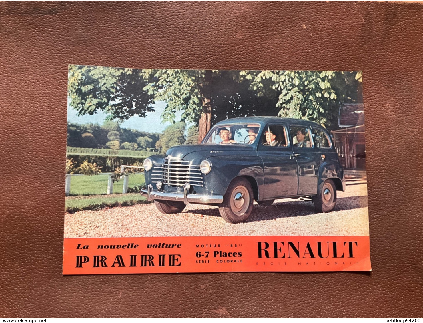 (12) DOCUMENT Commercial RENAULT  Prairie 6-7 Places  SÉRIE COLORALE - Automobilismo