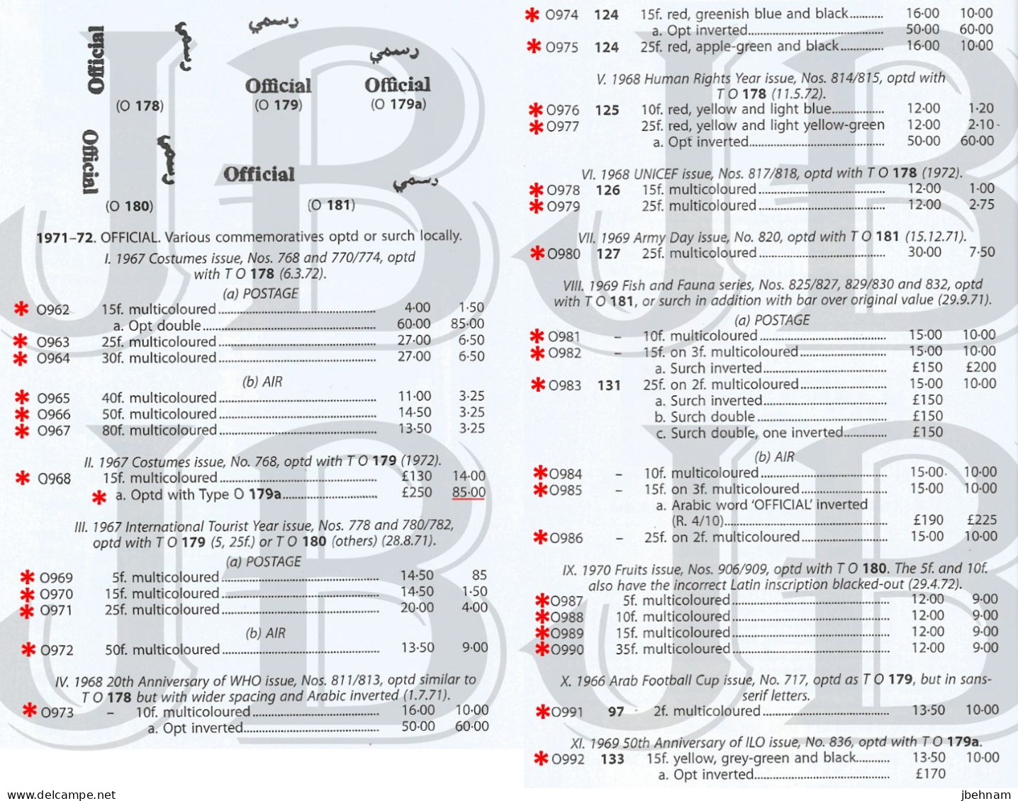 Stamps IRAQ (1971-72) Various Commemoratives Overprinted Complete Used Set SG O962-O992 CV £299+ - Irak