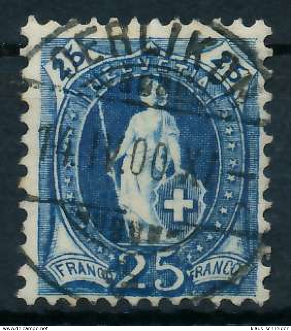 SCHWEIZ STEHENDE HELVETIA Nr 67Ca Zentrisch Gestempelt X6B632E - Used Stamps