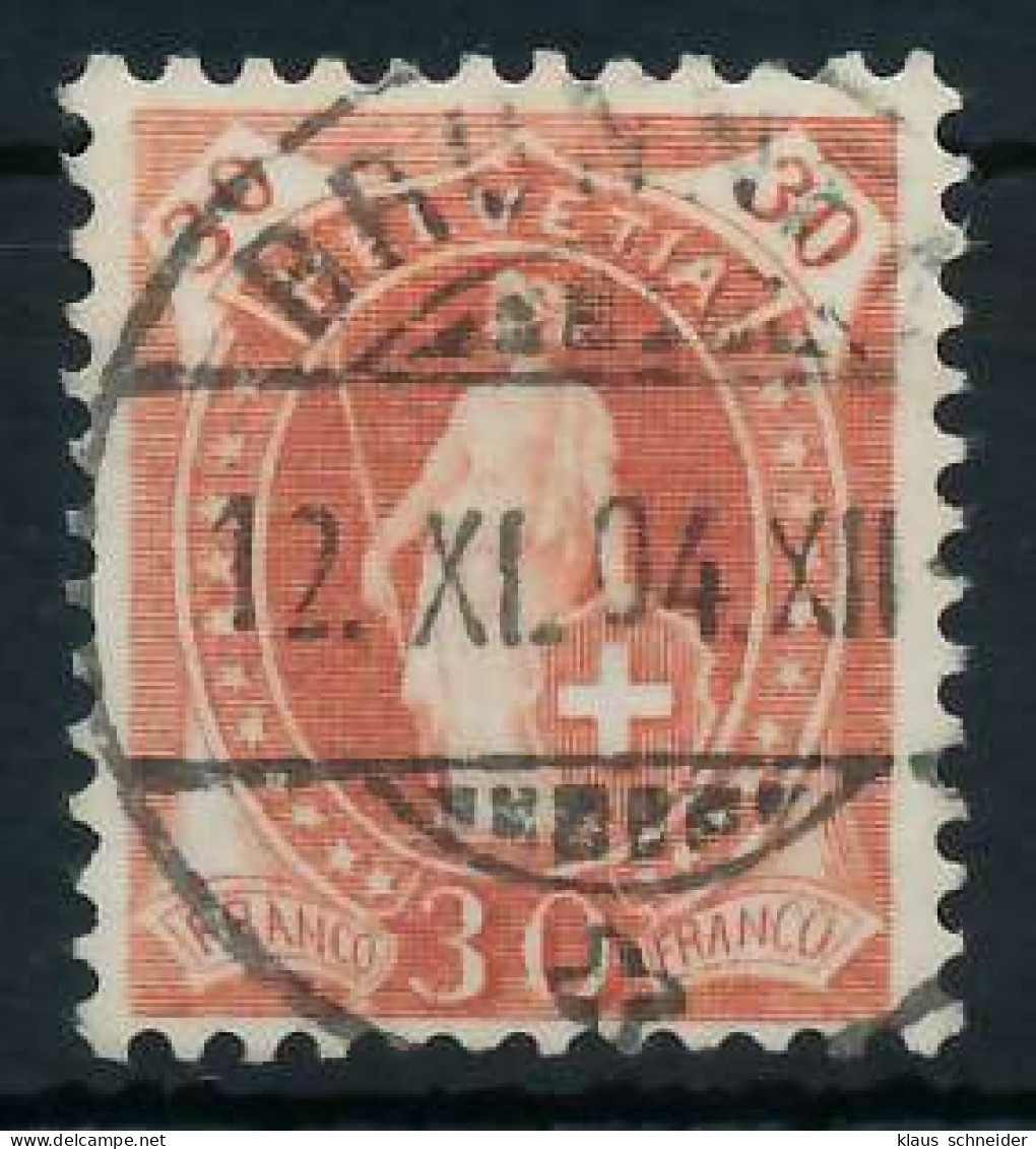 SCHWEIZ STEHENDE HELVETIA Nr 60YD Zentrisch Gestempelt X6B63B2 - Used Stamps