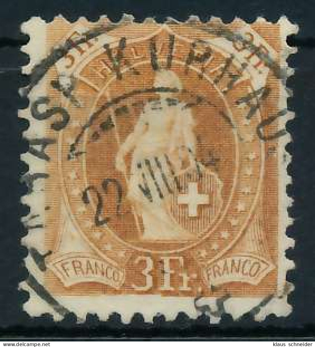 SCHWEIZ STEHENDE HELVETIA Nr 64YDb Zentrisch Gestempelt X6B63CE - Used Stamps