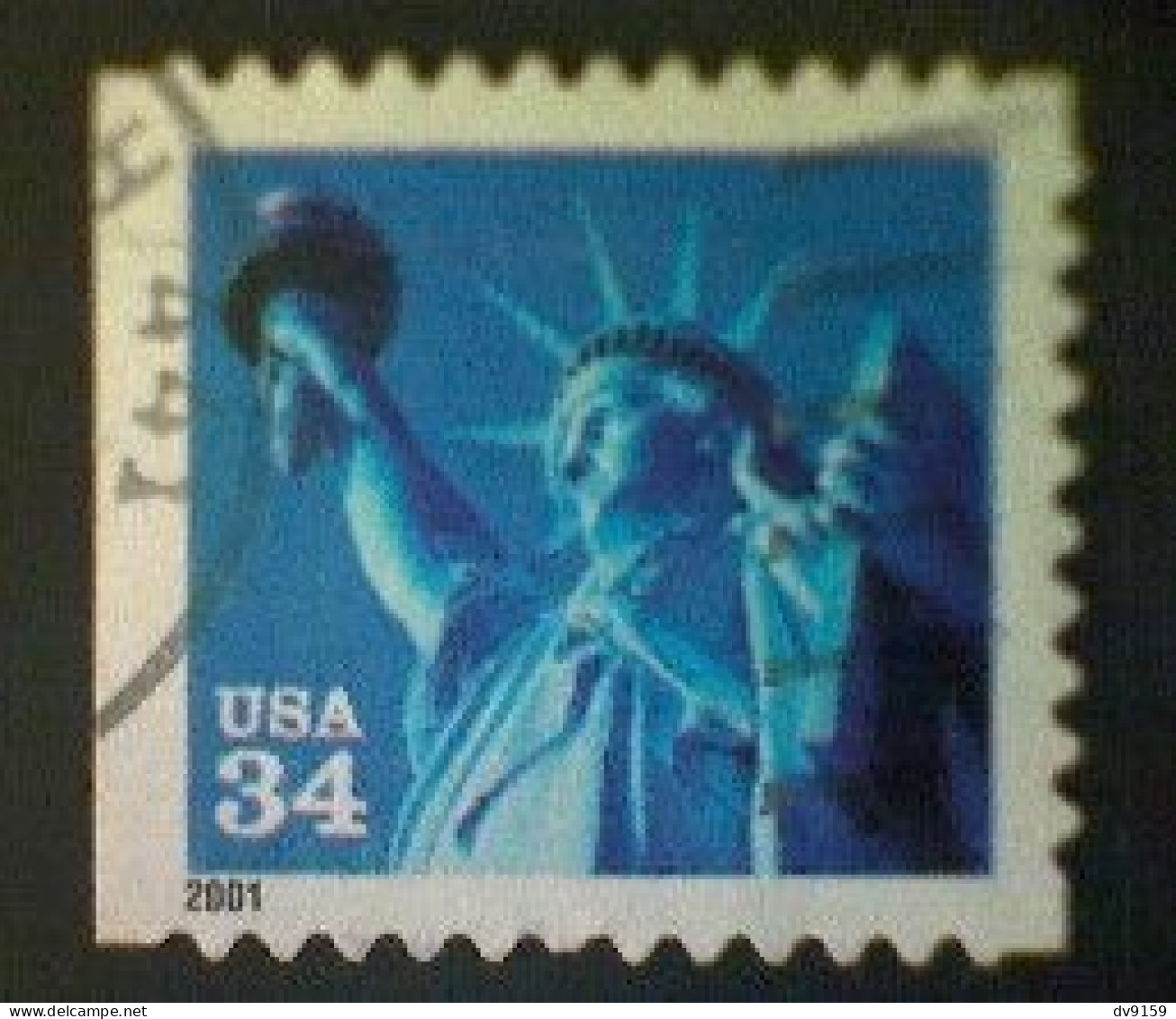 United States, Scott #3485, Used(o) Booklet, 2001, Statue Of Liberty Definitive, 34¢, Blue, Black, And Silver - Used Stamps