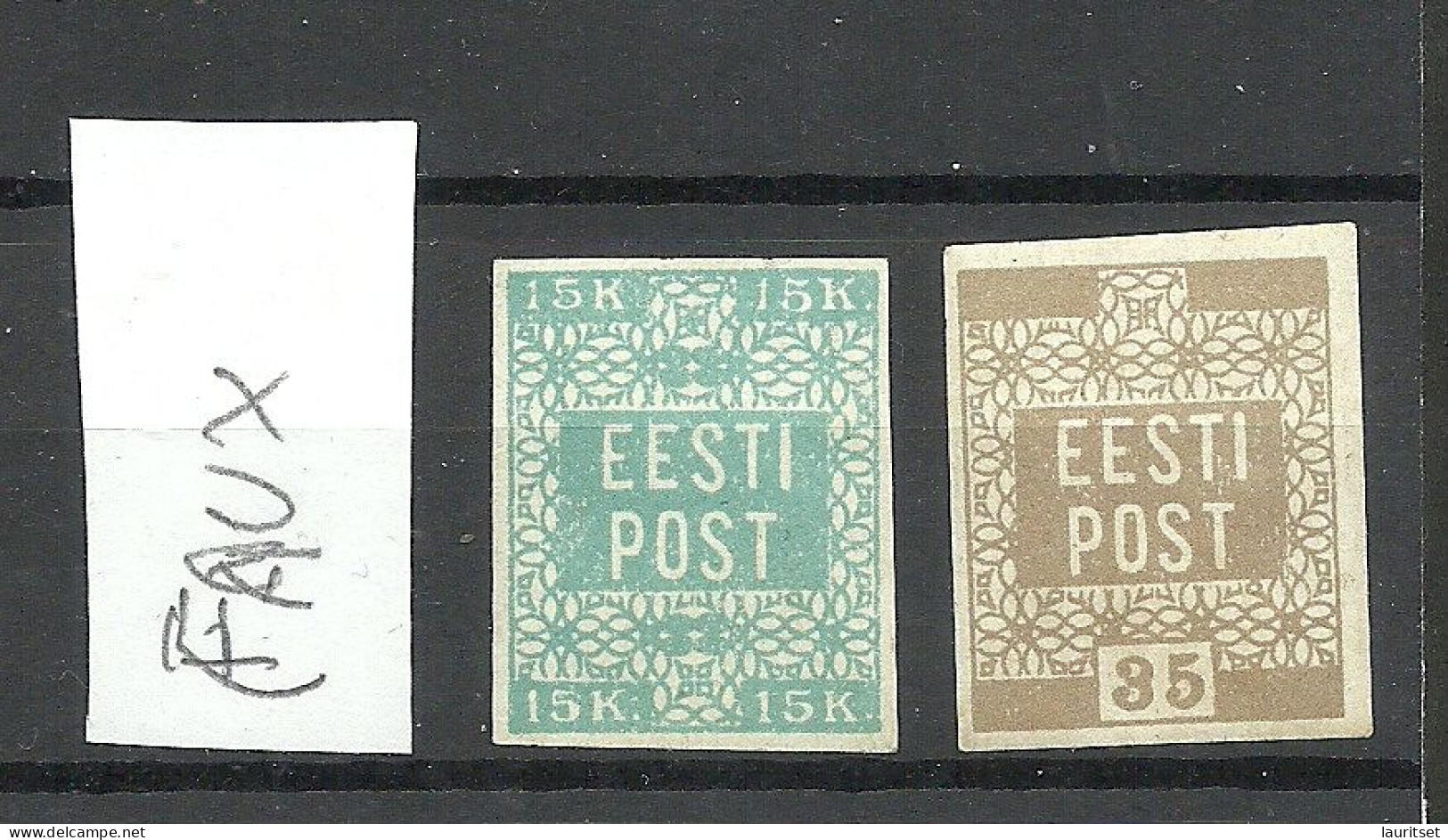 FAUX Estonia Estland 1918 Michel 2 - 3 FORGERIES Fälschungen, Unused */(*) - Estonie