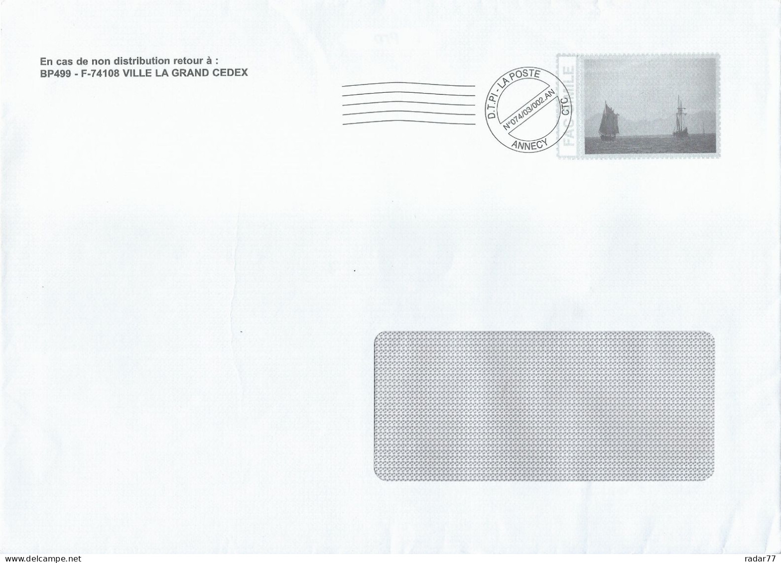 Courrier Post-impact Avec Simili-timbre Bateaux - Voiliers - Private Stationery