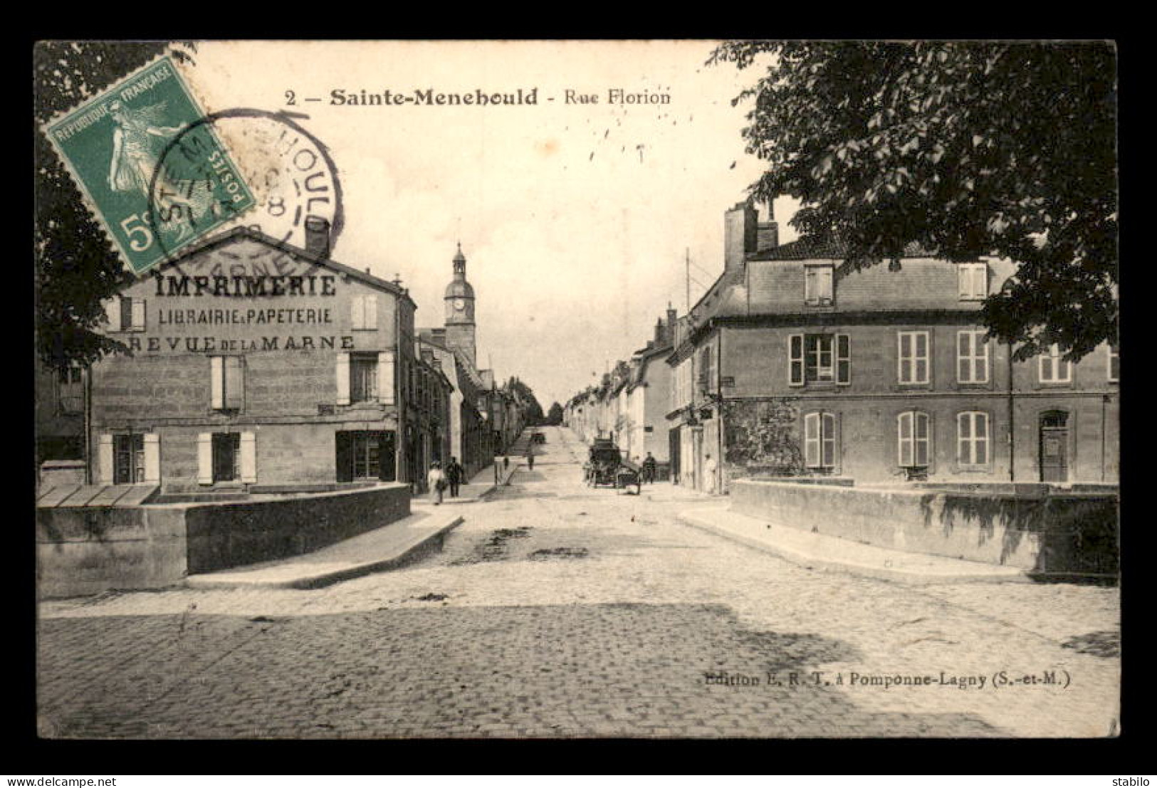 51 - STE-MENEHOULD - RUE FLORION - IMPRIMERIE-LIBRAIRIE - Sainte-Menehould