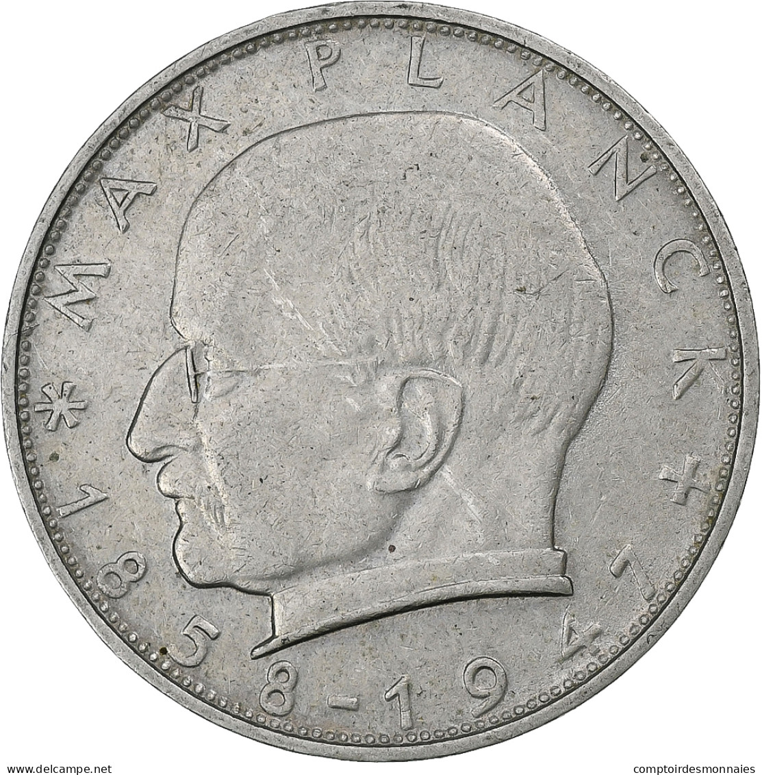 République Fédérale Allemande, 2 Mark, 1965, Stuttgart, Cupro-nickel, TTB - 2 Mark