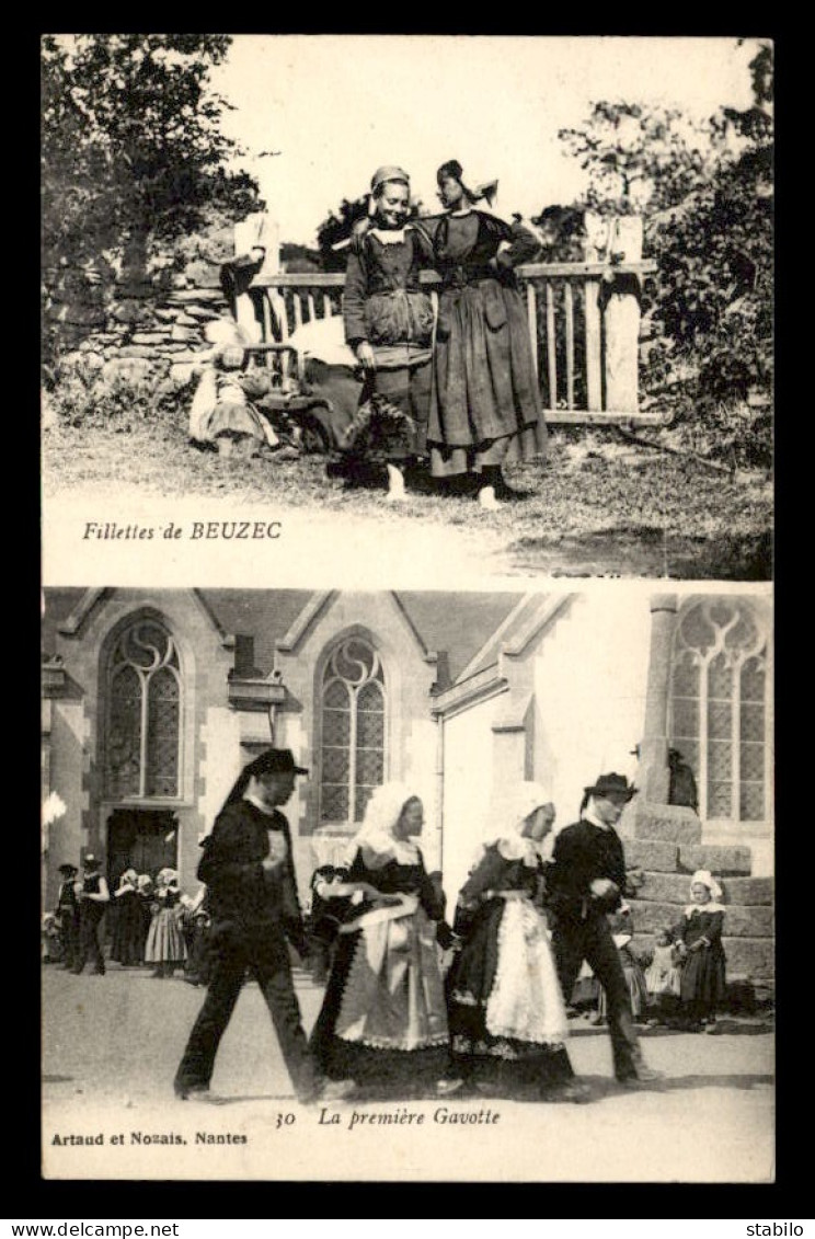 29 - BEUZEC - FILLETTES - LA PREMIERE GAVOTTE - COSTUMES - Beuzec-Cap-Sizun