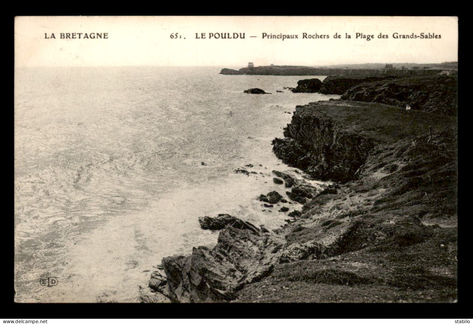 29 - LE POULDU - ROCHERS DE LA PLAGE DES GRANDS-SABLES - AU VERSO SPECIALITES PHARMACEUTIQUES HENRI PAILLE LA ROCHELLE - Le Pouldu