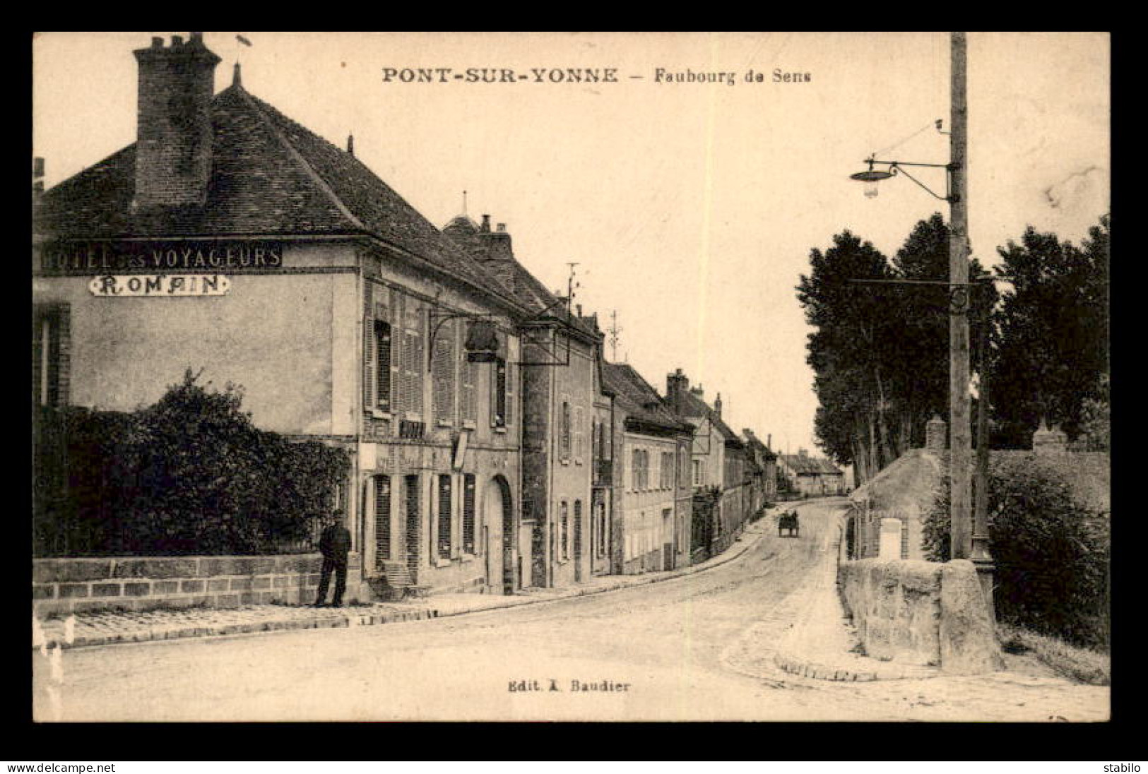 89 - PONT-SUR-YONNE - FAUBOURG DE SENS - HOTEL DES VOYAGEURS ROMAIN - Pont Sur Yonne