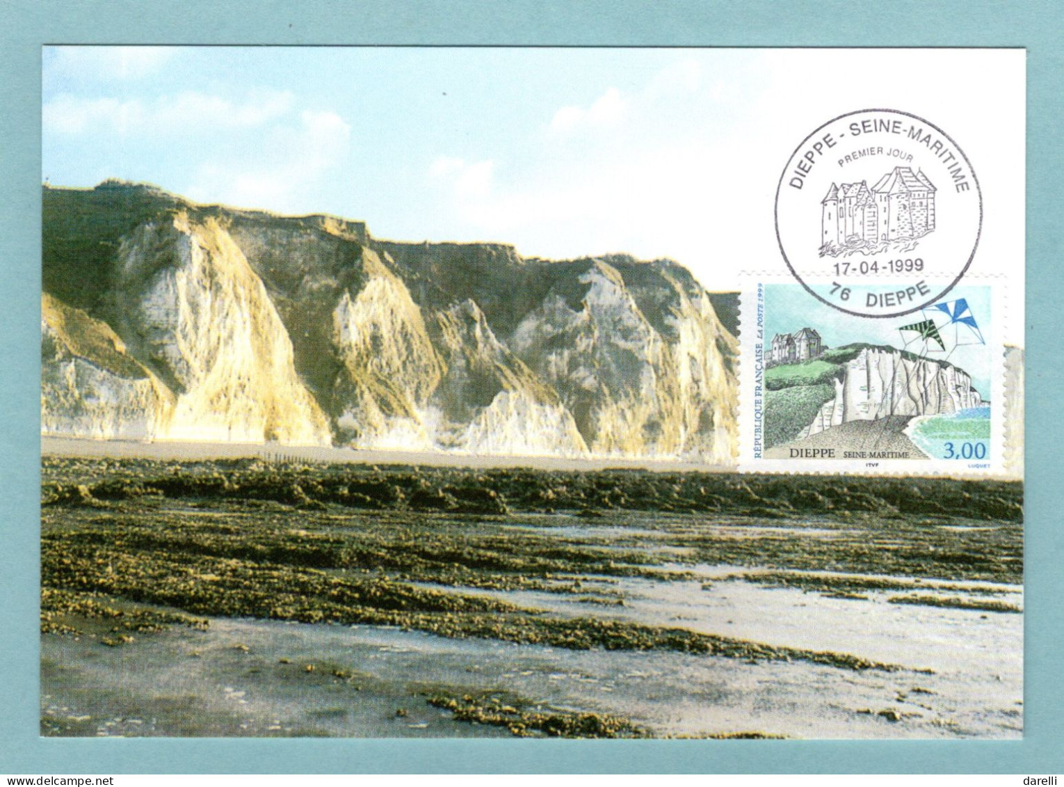 Carte Maximum 1999 - Dieppe - Les Falaises - YT 3239 - 78 Dieppe - 1990-1999