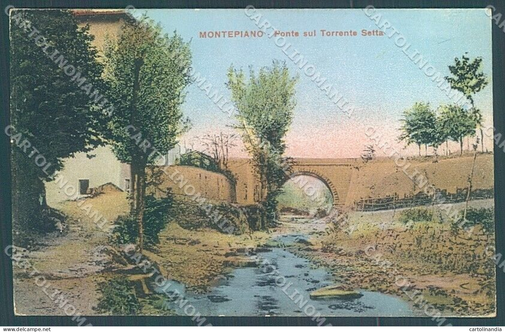 Prato Vernio Montepiano Ponte Sul Torrente Setta Cartolina JK5262 - Prato