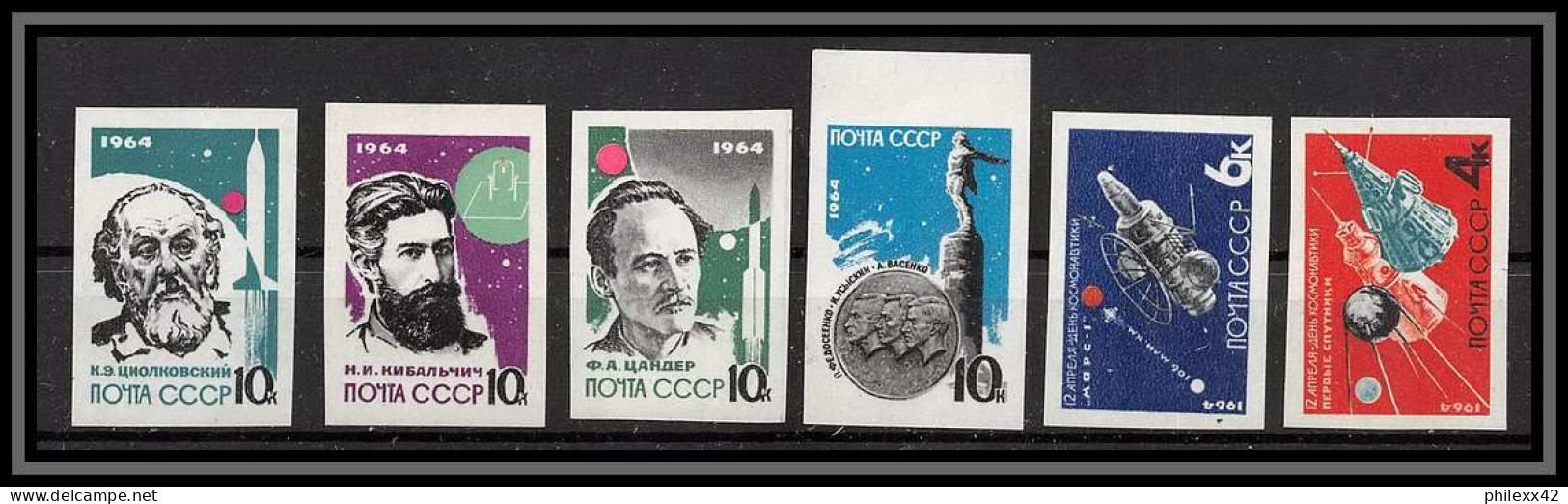 3455b Espace Space Russia Urss USSR 2802/2808 Gagarine Gagarin 1964 6 Timbres Mnh ** Non Dentelé ** MNH (Imperforate) - Russia & USSR