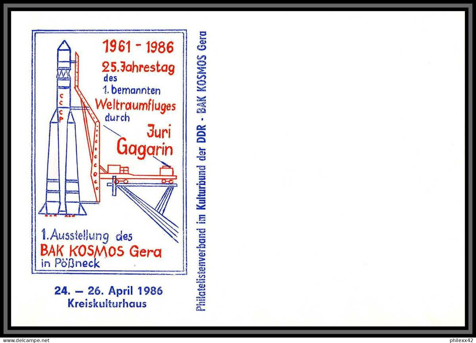 3427 Espace Space Raumfahrt Lettre Cover Briefe Cosmos Allemagne (germany DDR) 24/4/1986 25 JAHRESTAD Gagarine Gagarin - Europe