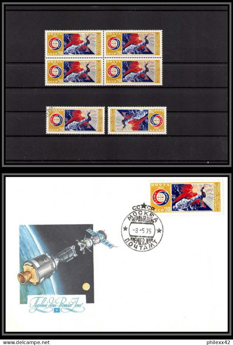 3385 Espace (space Raumfahrt) Lettre Cover Russie Russia Urss USSR 4144 Fdc + Mnh ** Apollo Soyuz Soyouz Sojus) 8/5/1975 - UdSSR