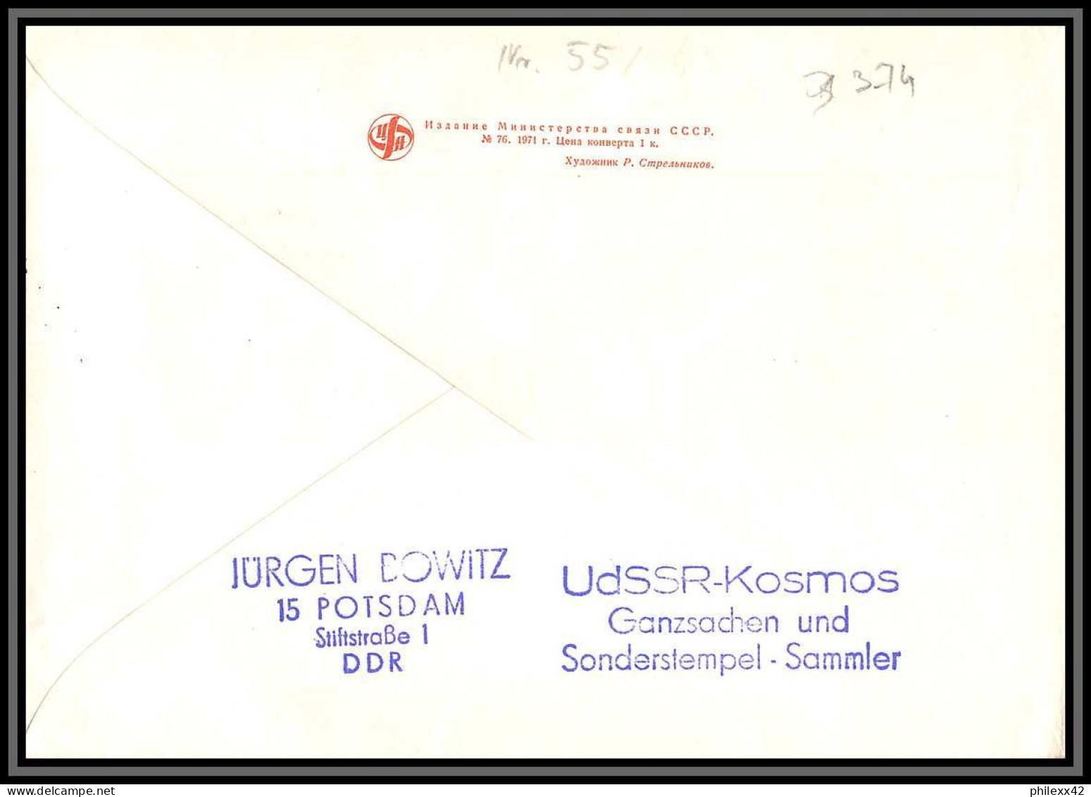 3374 Espace (space Raumfahrt) Lettre Cover Russie Russia Urss USSR 3709/3710 Fdc + ** Mnh + O Cosmonauts Day 30/3/1971 - Russia & USSR