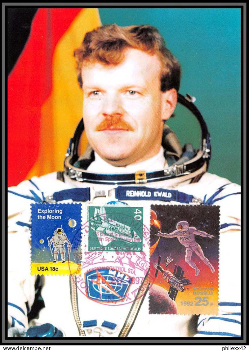 3174 Espace Space Carte Maximum (card) Ewald Usa / Allemagne (germany Bund) Soyuz (soyouz Sojus) TM-25 20/02/1997 - Stati Uniti