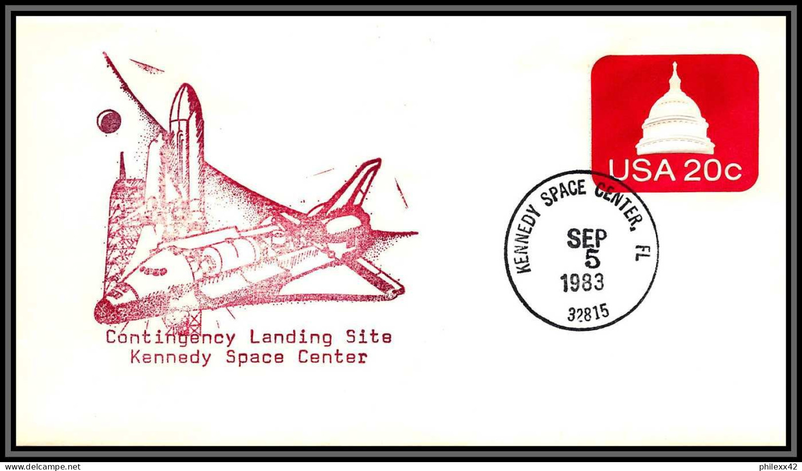 2952 Espace (space Raumfahrt) Entier Postal (Stamped Stationery) Usa Landing Sts-8 Shuttle (navette) Challenger 5/9/1983 - Europe