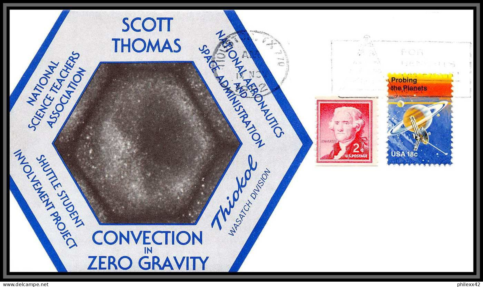 2917 Espace Space Lettre Cover USA Convection In Zero Garvity Scott Thomas Sts-5 Columbia Shuttle Navette 14/11/1982 - United States