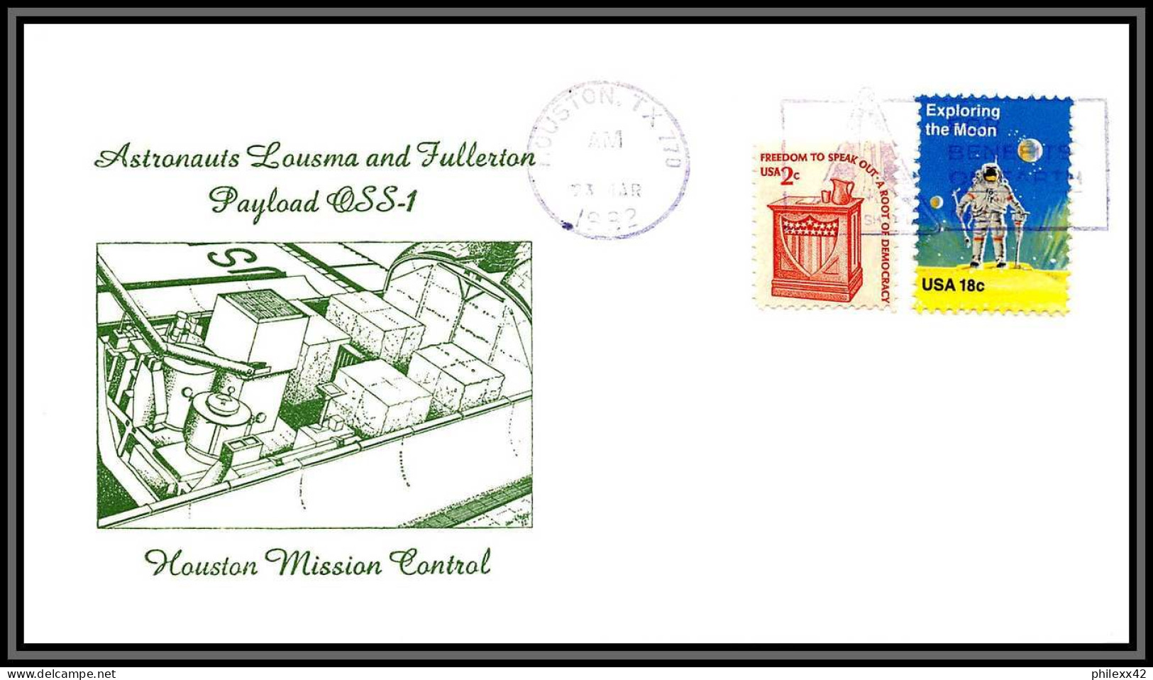 2889 Espace (space Raumfahrt) Lettre (cover Briefe) USA Sts-3 Payload Columbia Shuttle (navette) 23/3/1982 - Stati Uniti
