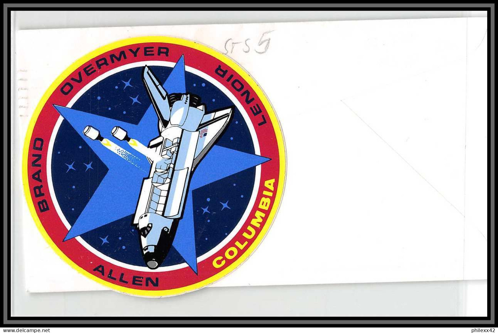 2908 Espace Spacet Lettre (cover Briefe) USA Start Sts-5 Columbia Shuttle (navette) 11/11/1982 + Stickers (autocollant) - Verenigde Staten