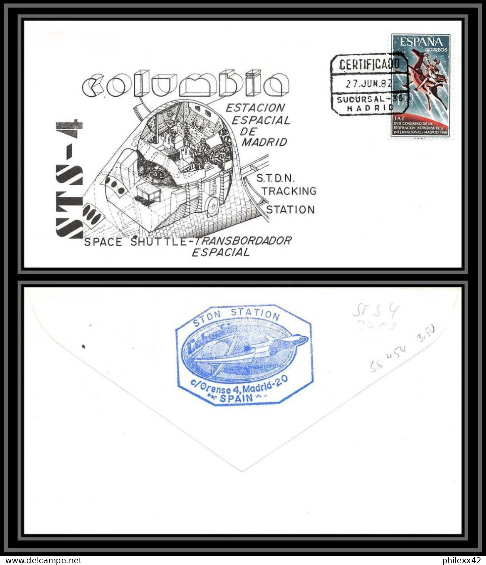 2900 Espace (space Raumfahrt) Lettre (cover Briefe) Espagne (spain) Start Sts-4 Columbia Shuttle (navette) 27/6/1982 - Europe
