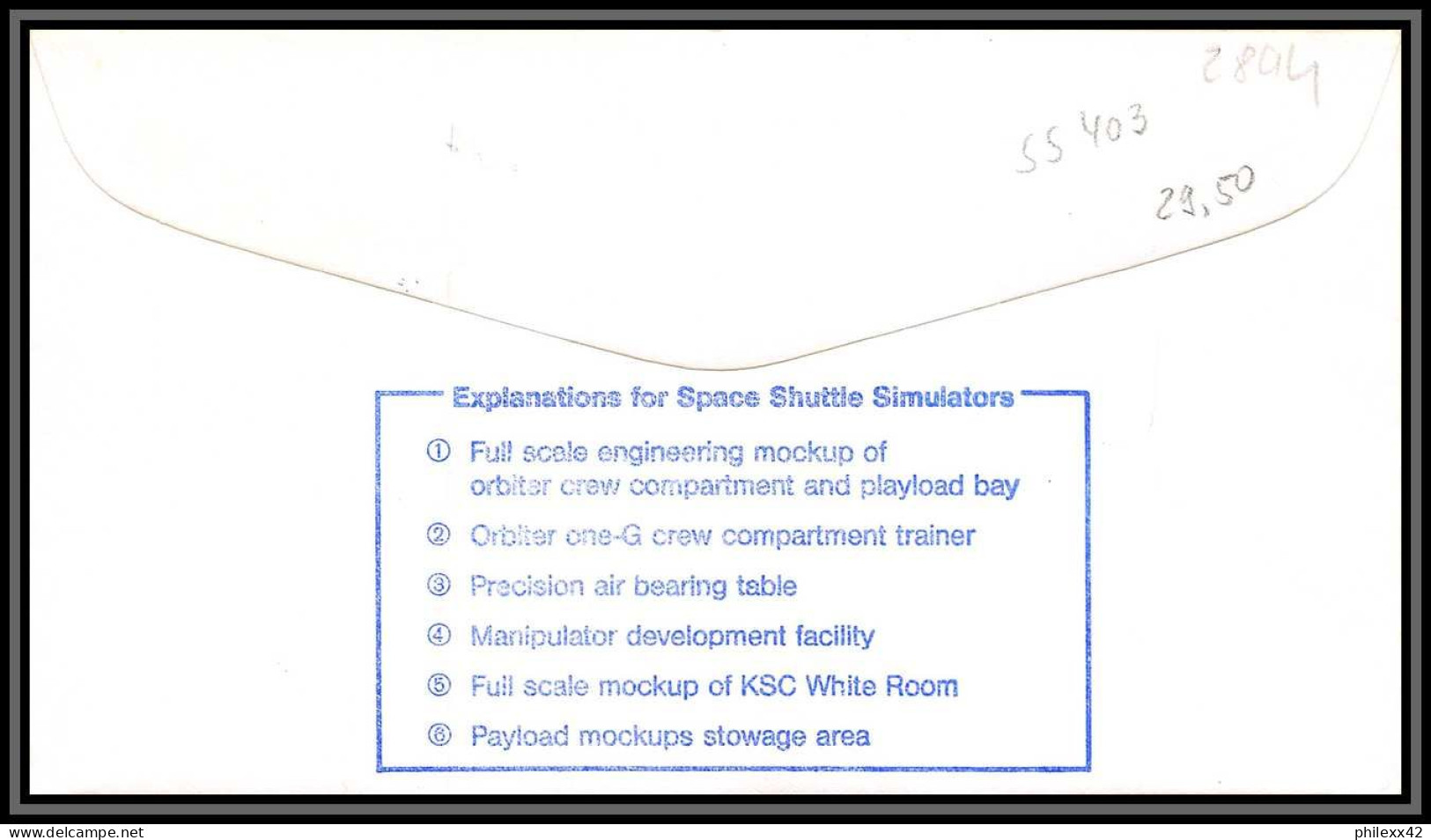 2894 Espace (space) Lettre (cover) USA Sts-4 Pre Mission Training Columbia Shuttle (navette) 24/6/1982 - Stati Uniti